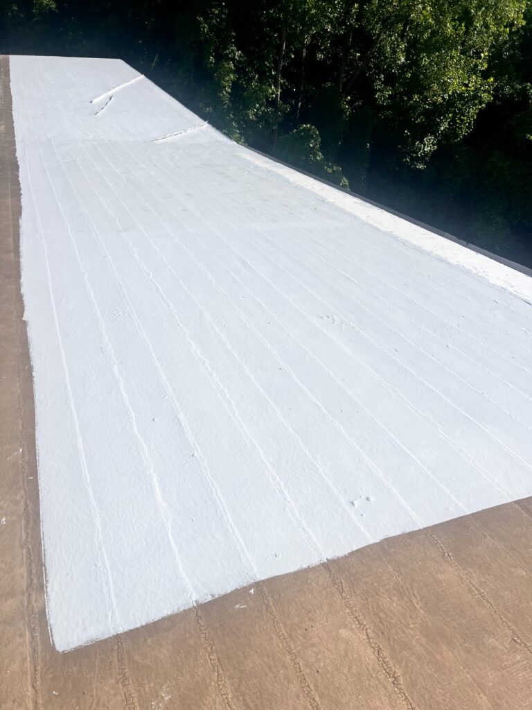 Completed flat roof coating and waterproofing repair in Marietta GA